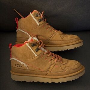 UGG Brown Suede Boots with Red Highlights